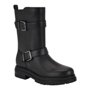 Calvin Klein Women's Galivan Almond Toe Buckle Moto Booties Black Size 8